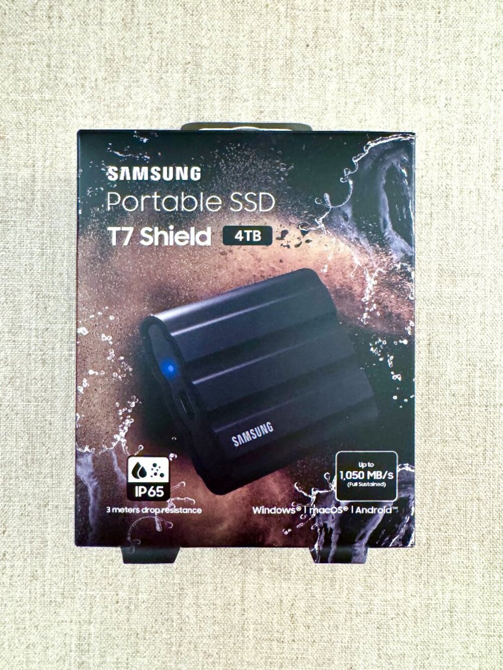 Samsung T7 Shield 4TB Portable SSD (MU-PE4T0S/AM, Black, IP65, USB 3.2 Gen 2)